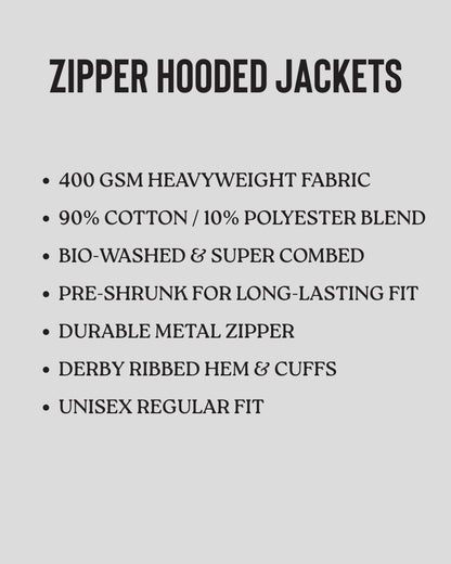 Zipper Hooded Jacket | Black | For Man & Woman