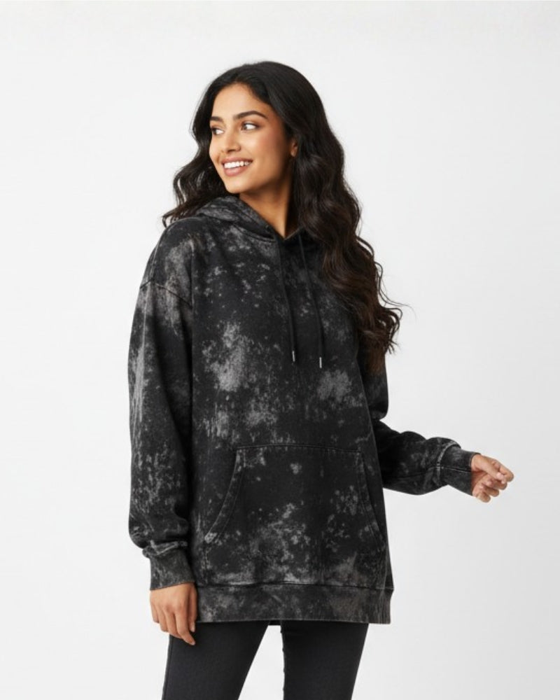 Plain Black Acid Washed Hoodie | For Man And Woman