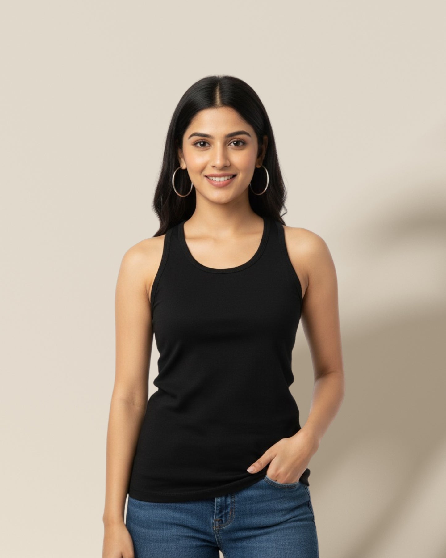 Plain Black Women's Tank Top