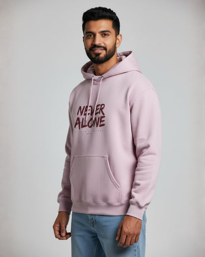 Never Alone | Classic Comfort Hoodie | Unisex | Light Baby Pink