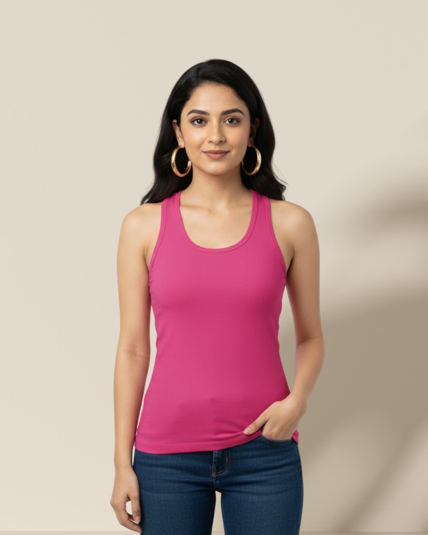 Plain Pink Women's Tank Top