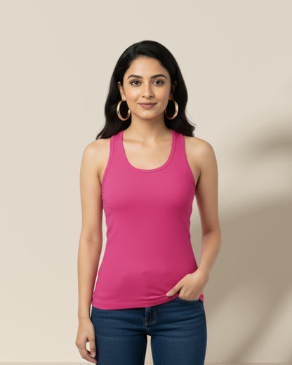 Plain Pink Women's Tank Top