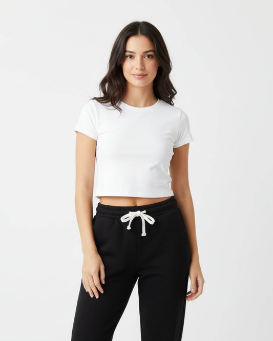 Plain White Baby Tee For Women - Avaiya Clothings