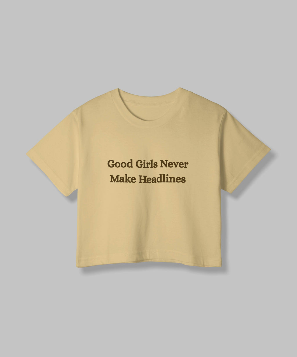 Good Girl | Women Crop Top | Beige - Avaiya Clothings