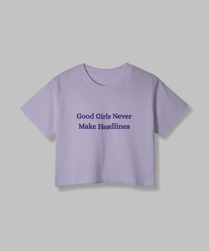 Good Girl | Women Crop Top | Lavender