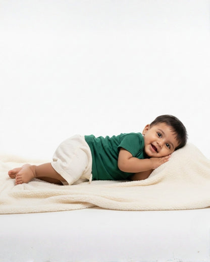 Crew Neck T-Shirt | 0-4 Yrs | For Both Girls & Boys | Bottle Green