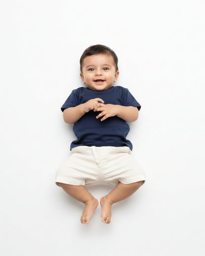 Crew Neck T-Shirt | 0-4 Yrs | For Both Girls & Boys | Navy Blue
