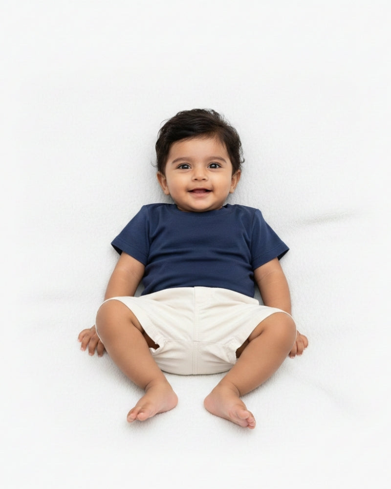 Crew Neck T-Shirt | 0-4 Yrs | For Both Girls & Boys | Navy Blue