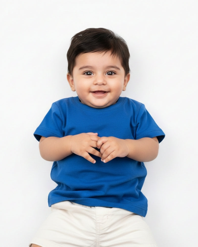 Crew Neck T-Shirt | 0-4 Yrs | For Both Girls & Boys | Royal Blue