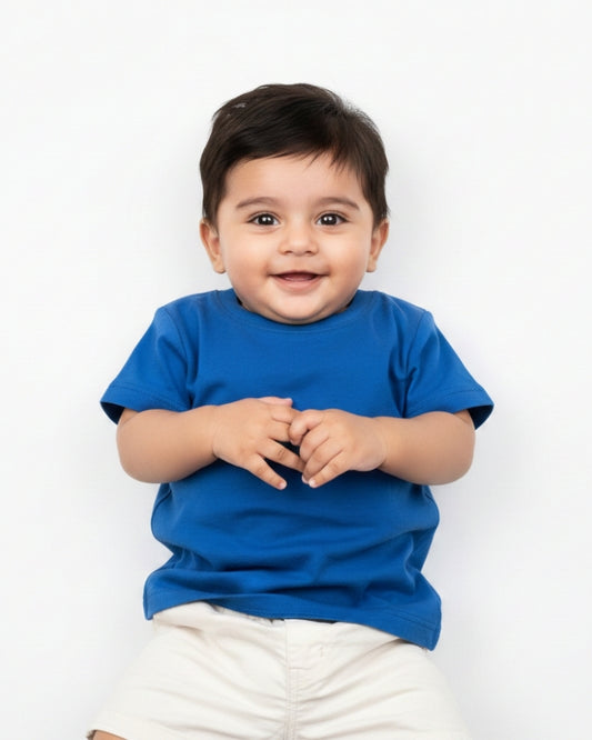 Crew Neck T-Shirt | 0-4 Yrs | For Both Girls & Boys | Royal Blue