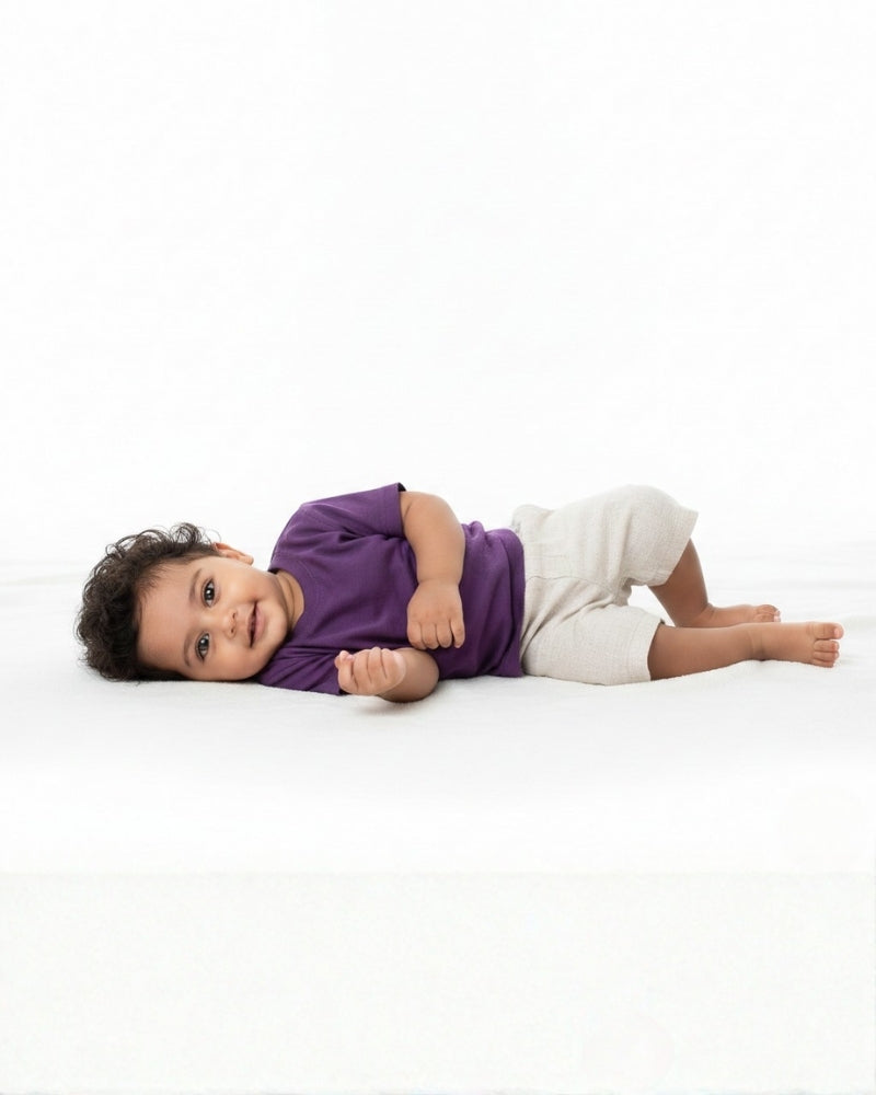 Crew Neck T-Shirt | 0-4 Yrs | For Both Girls & Boys | Purple