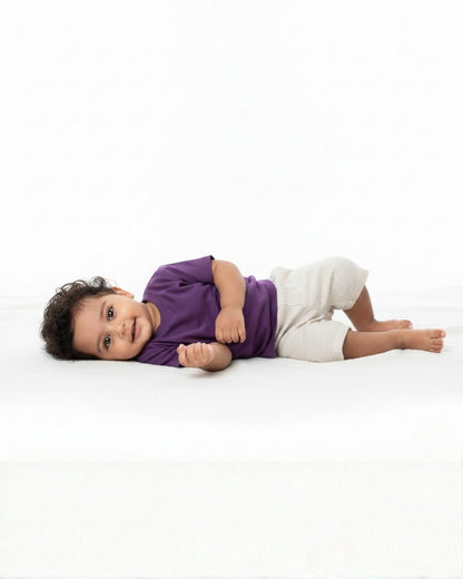 Crew Neck T-Shirt | 0-4 Yrs | For Both Girls & Boys | Purple