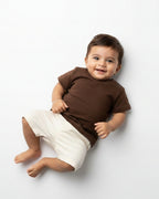 Crew Neck T-Shirt | 0-4 Yrs | For Both Girls & Boys | Coffee Brown