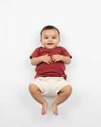 Crew Neck T-Shirt | 0-4 Yrs | For Both Girls & Boys | Brick Red