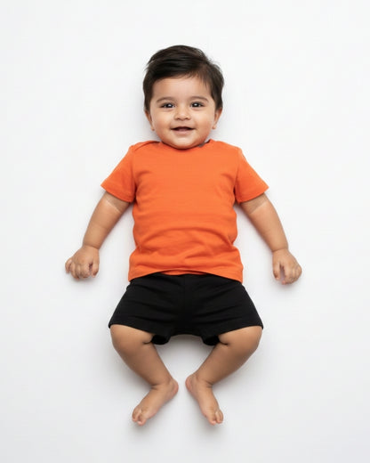 Crew Neck T-Shirt | 0-4 Yrs | For Both Girls & Boys | Orange