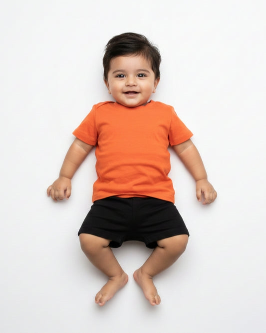 Crew Neck T-Shirt | 0-4 Yrs | For Both Girls & Boys | Orange