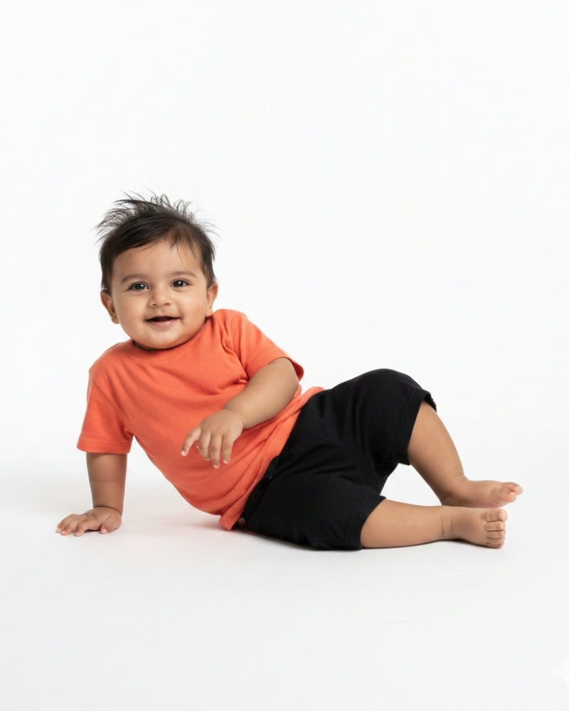 Crew Neck T-Shirt | 0-4 Yrs | For Both Girls & Boys | Orange