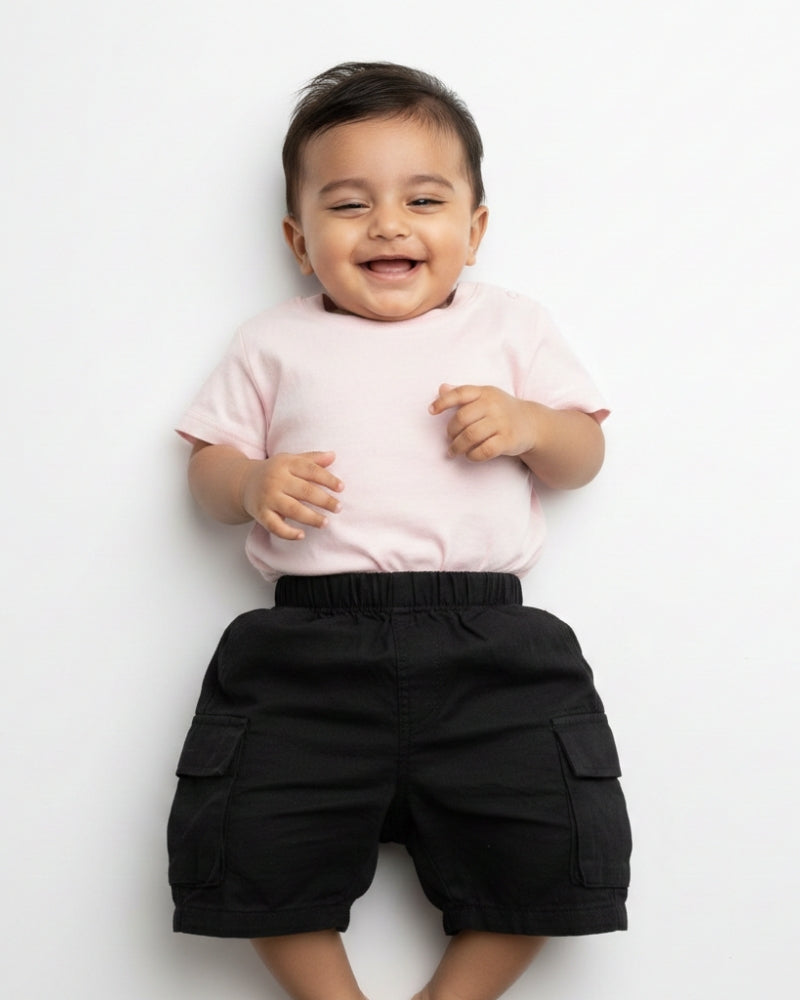 Crew Neck T-Shirt | 0-4 Yrs | For Both Girls & Boys | Light Baby Pink