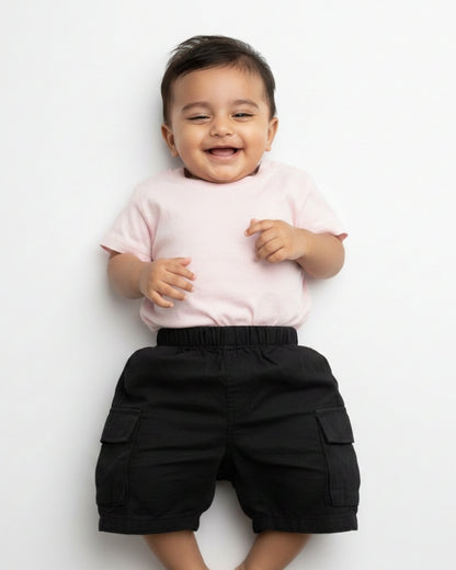 Crew Neck T-Shirt | 0-4 Yrs | For Both Girls & Boys | Light Baby Pink