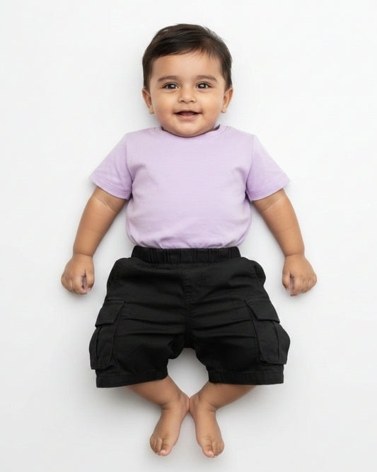 Crew Neck T-Shirt | 0-4 Yrs | For Both Girls & Boys | Lavender