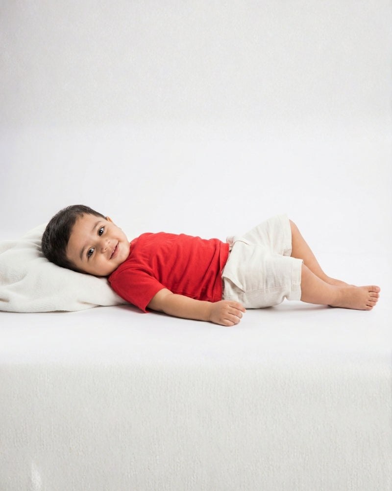 Crew Neck T-Shirt | 0-4 Yrs | For Both Girls & Boys | Red