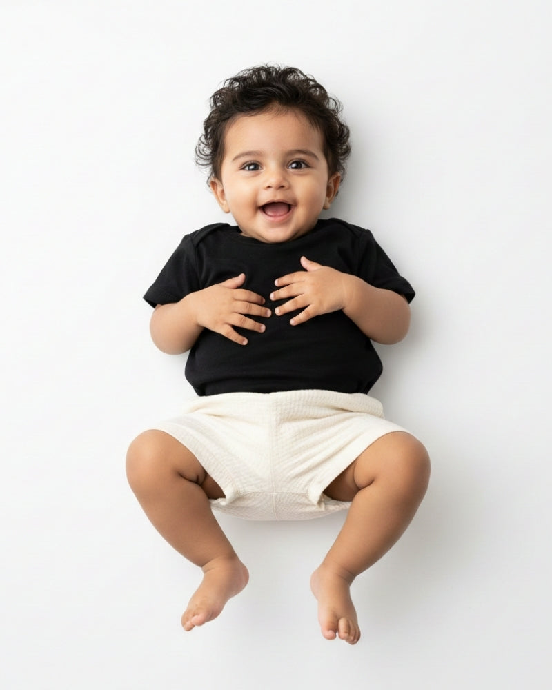 Crew Neck T-Shirt | 0-4 Yrs | For Both Girls & Boys | Black