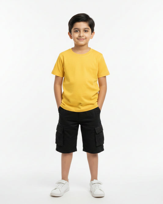 Crew Neck T-Shirt | 5-13 Yrs | For Both Girls & Boys | New Yellow