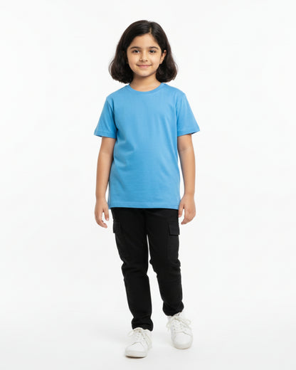 Crew Neck T-Shirt | 5-13 Yrs | For Both Girls & Boys | SkyBlue
