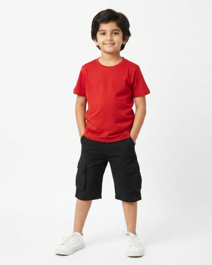 Crew Neck T-Shirt | 5-13 Yrs | For Both Girls & Boys | Red