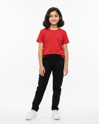 Crew Neck T-Shirt | 5-13 Yrs | For Both Girls & Boys | Red