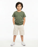 Crew Neck T-Shirt | 5-13 Yrs | For Both Girls & Boys | Olive Green