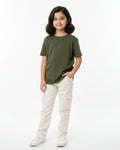 Crew Neck T-Shirt | 5-13 Yrs | For Both Girls & Boys | Olive Green