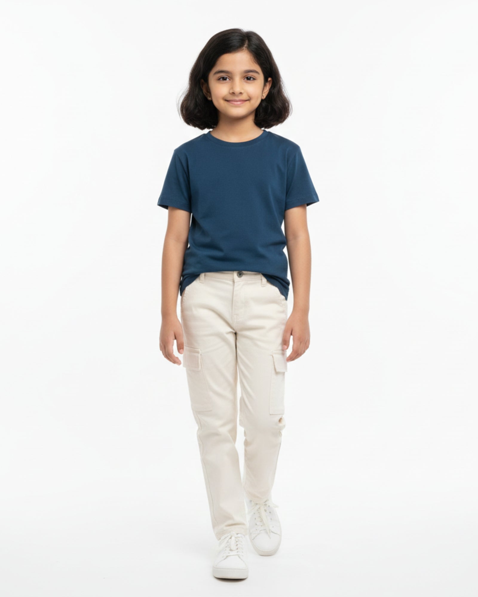 Crew Neck T-Shirt | 5-13 Yrs | For Both Girls & Boys | Petrol Blue