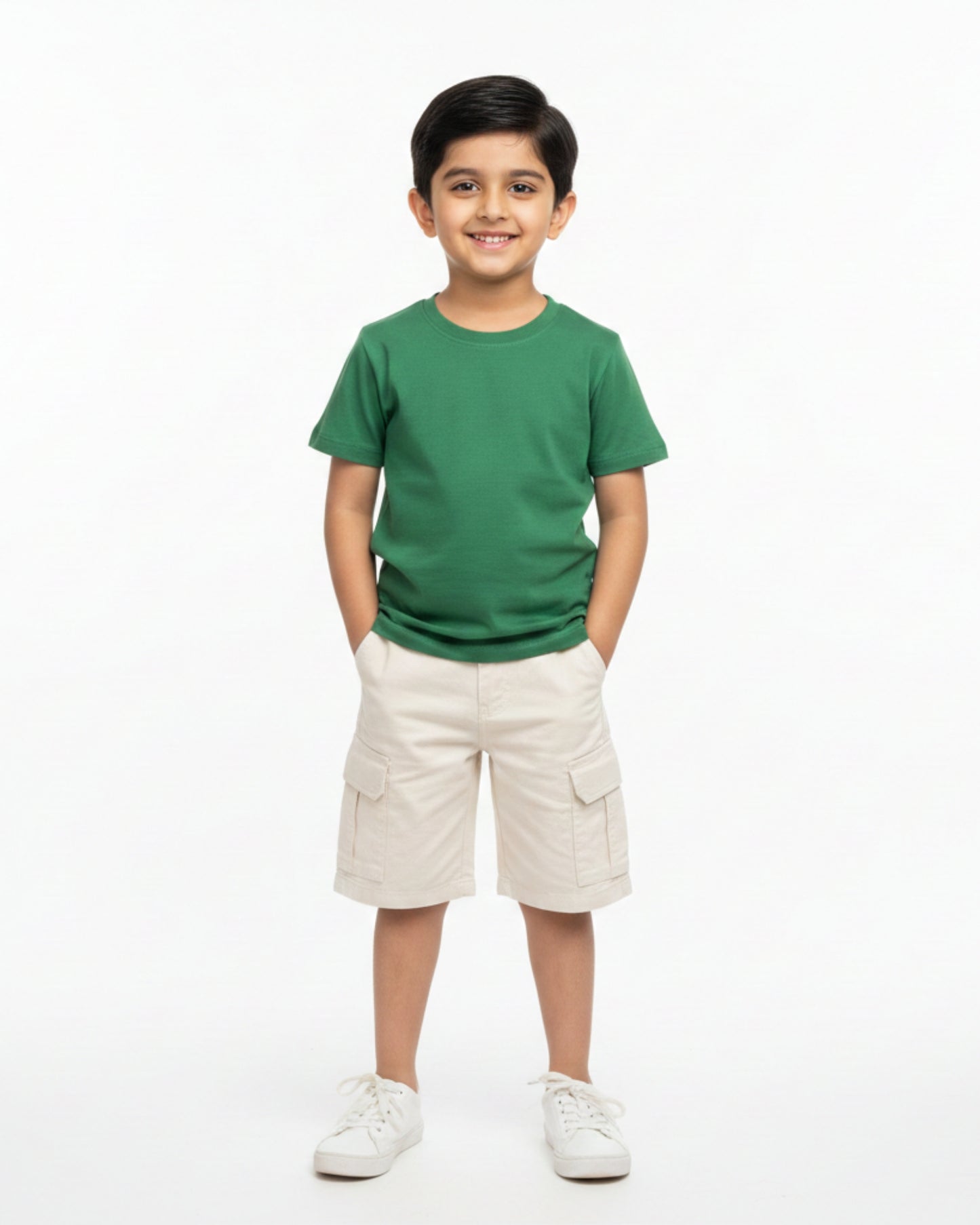 Crew Neck T-Shirt | 5-13 Yrs | For Both Girls & Boys | Bottle Green