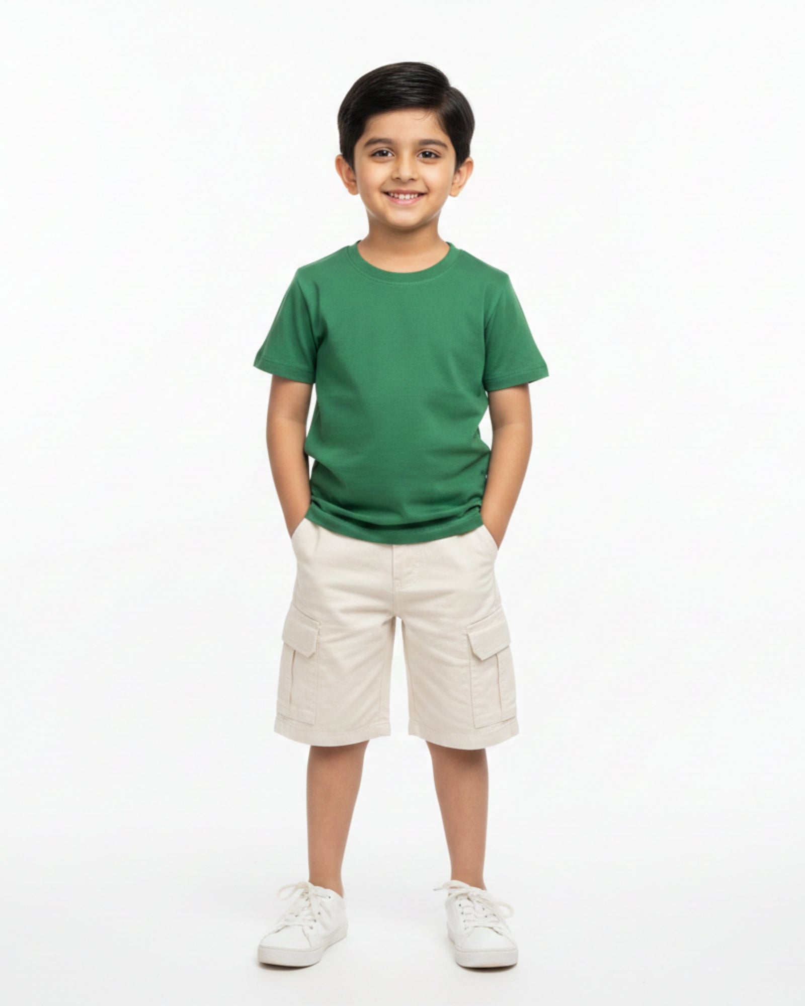 Crew Neck T-Shirt | 5-13 Yrs | For Both Girls & Boys | Bottle Green