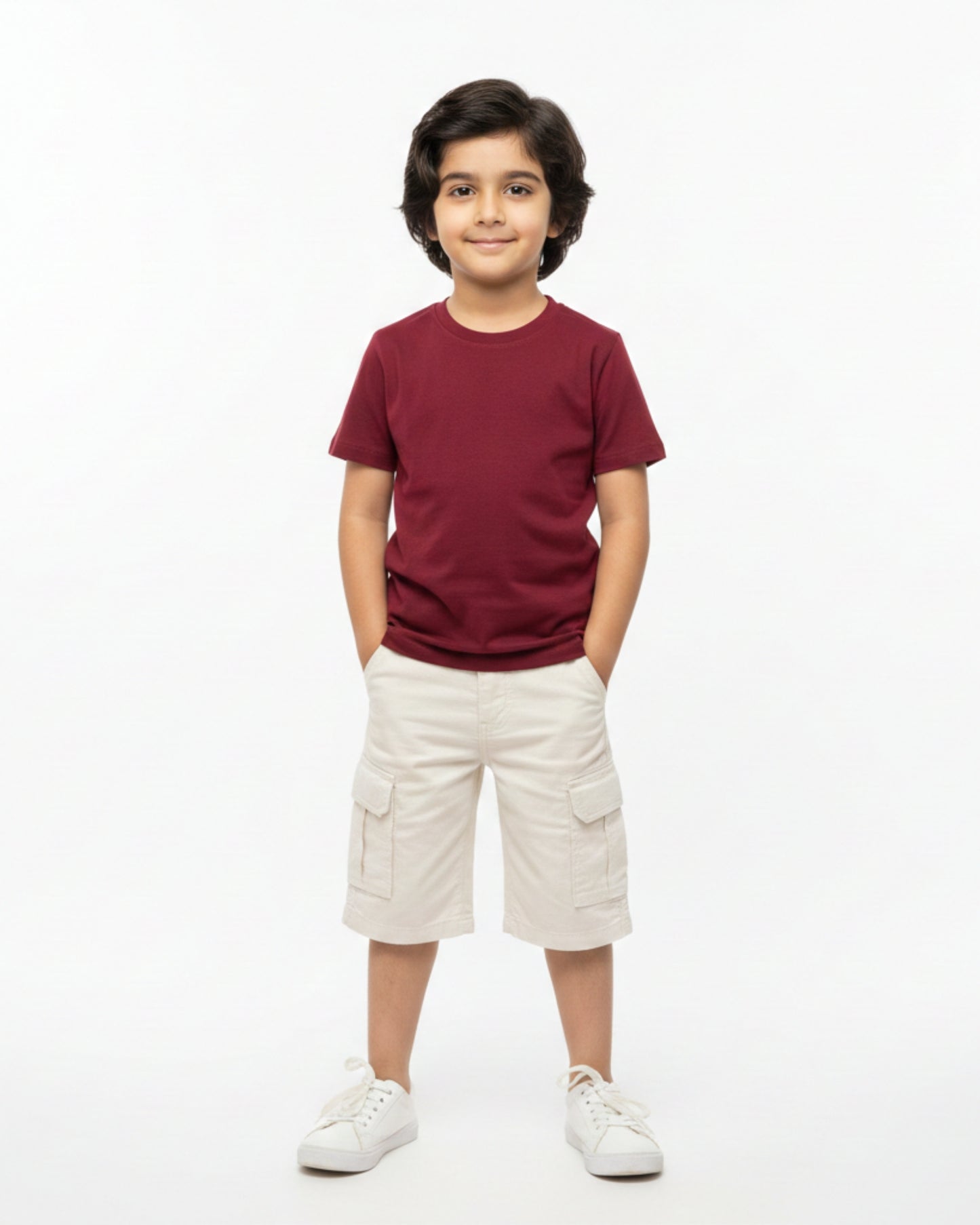 Crew Neck T-Shirt | 5-13 Yrs | For Both Girls & Boys | Maroon