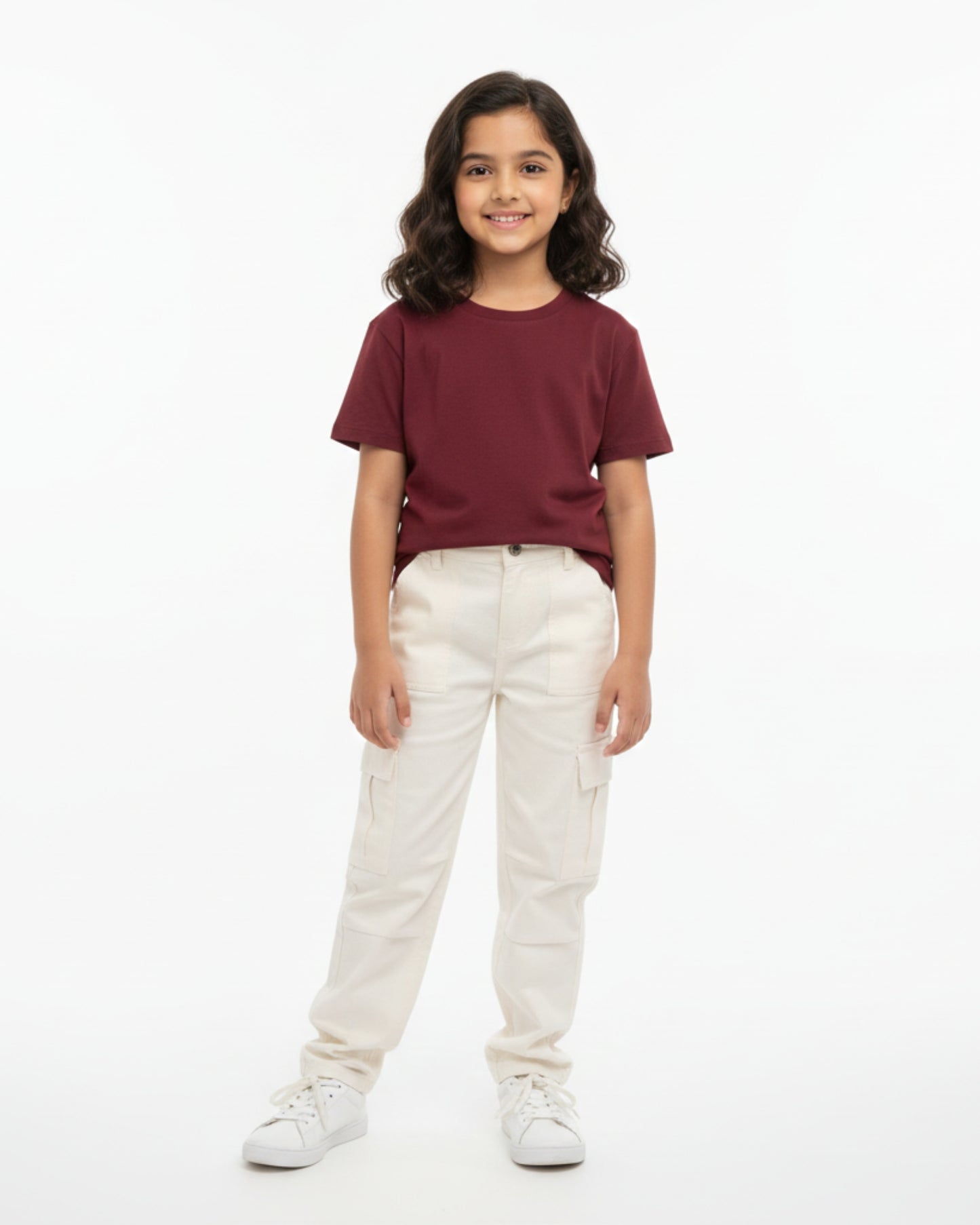 Crew Neck T-Shirt | 5-13 Yrs | For Both Girls & Boys | Maroon