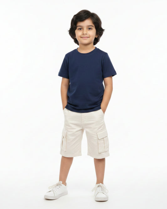 Crew Neck T-Shirt | 5-13 Yrs | For Both Girls & Boys | Navy Blue