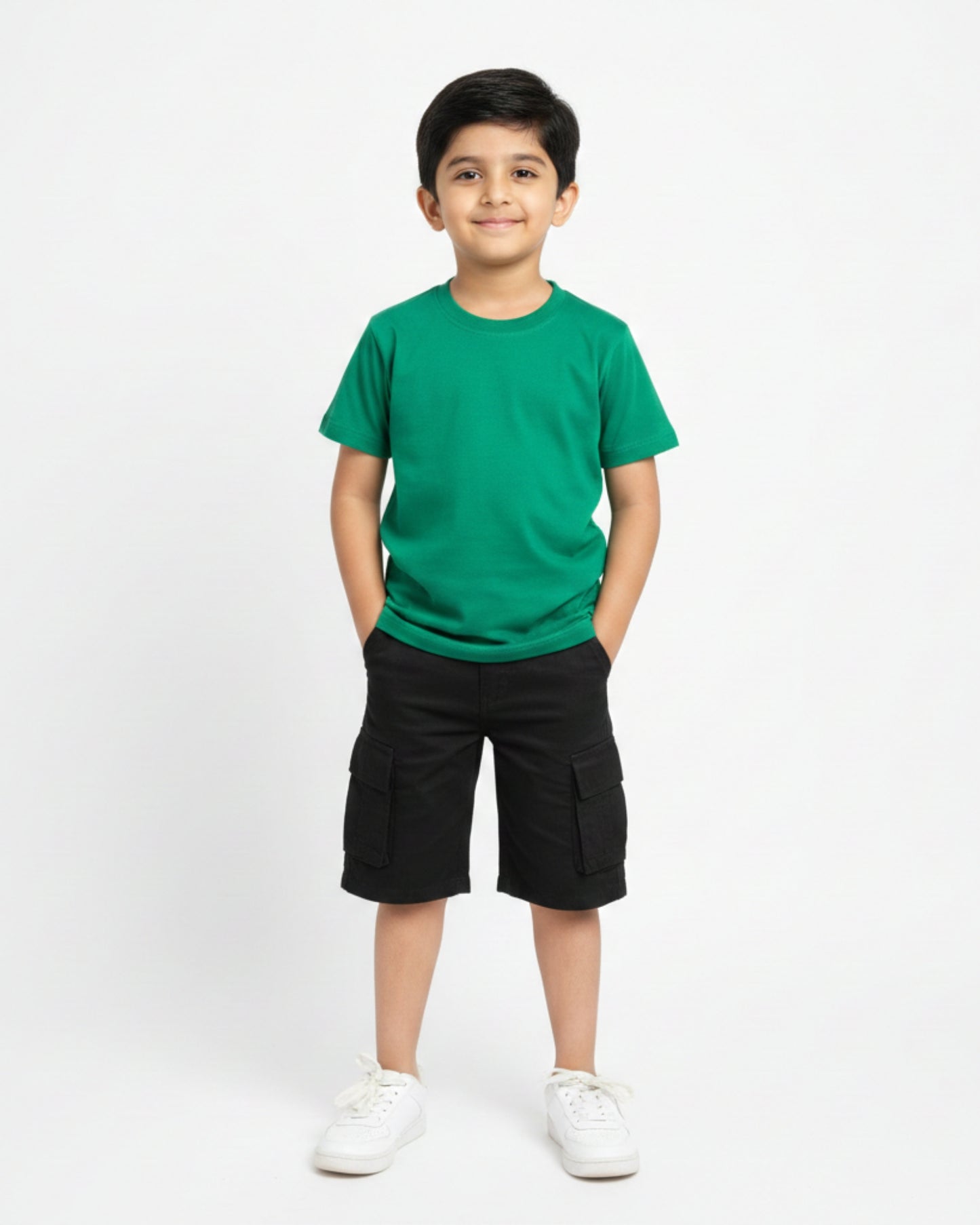 Crew Neck T-Shirt | 5-13 Yrs | For Both Girls & Boys | Flag Green