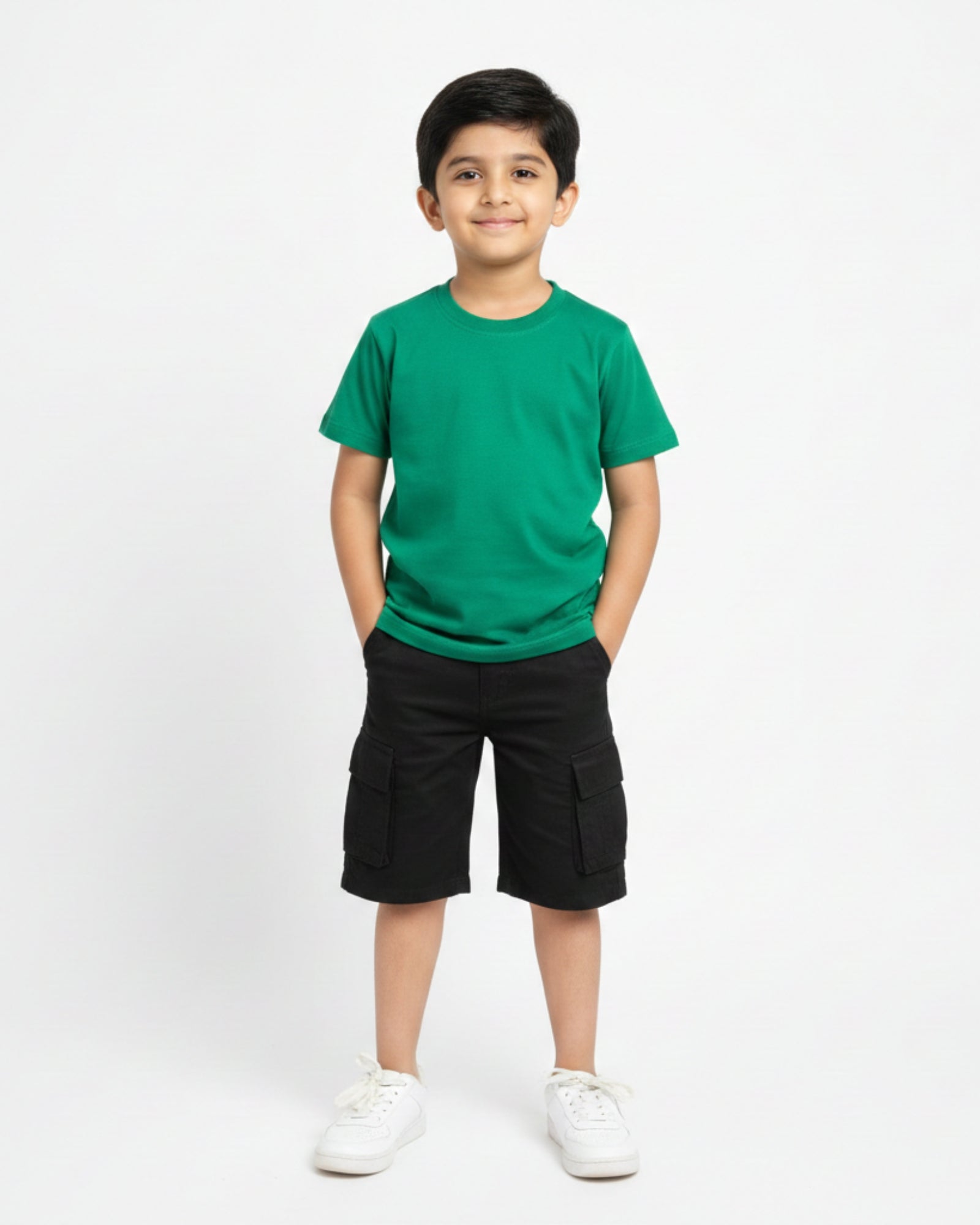 Crew Neck T-Shirt | 5-13 Yrs | For Both Girls & Boys | Flag Green