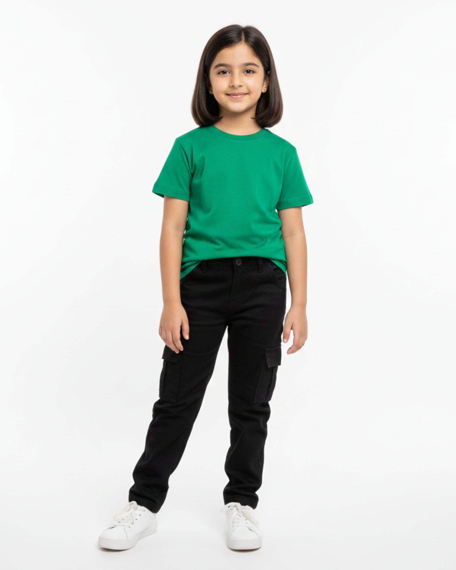 Crew Neck T-Shirt | 5-13 Yrs | For Both Girls & Boys | Flag Green