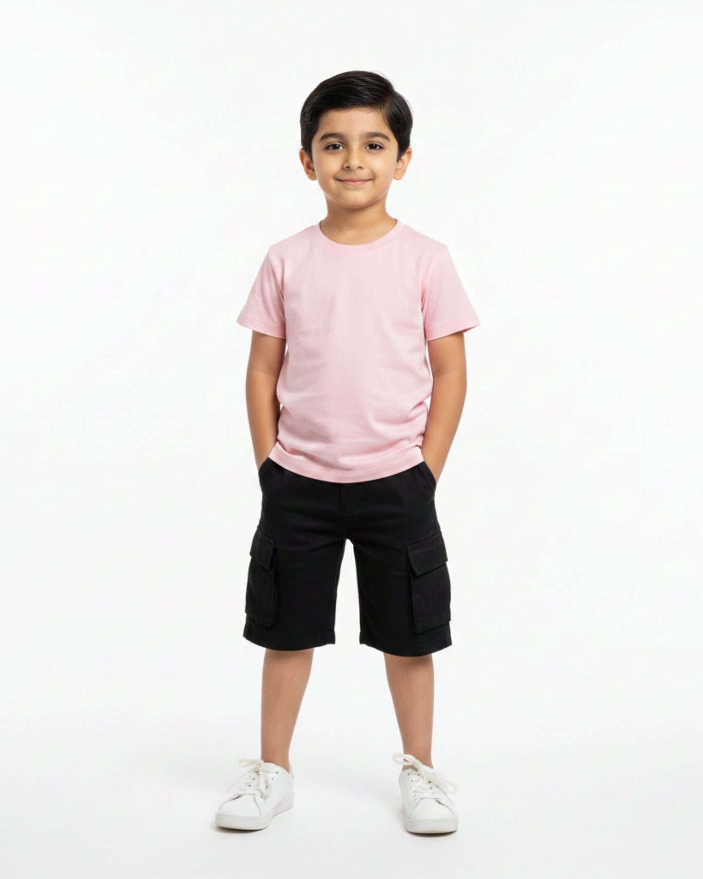 Crew Neck T-Shirt | 5-13 Yrs | For Both Girls & Boys | Light Baby Pink