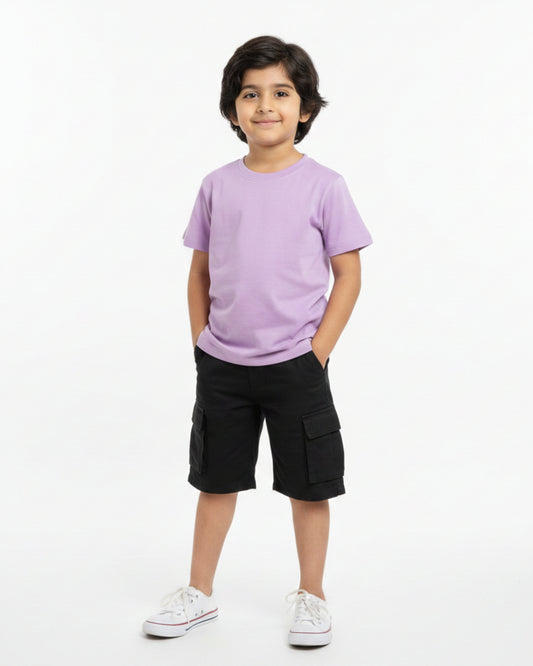 Crew Neck T-Shirt | 5-13 Yrs | For Both Girls & Boys | Lavender