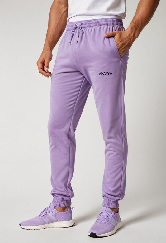 Pocket-Print Joggers in Organic Cotton | Man and Woman | Lavender - AvaiYa Clothing's