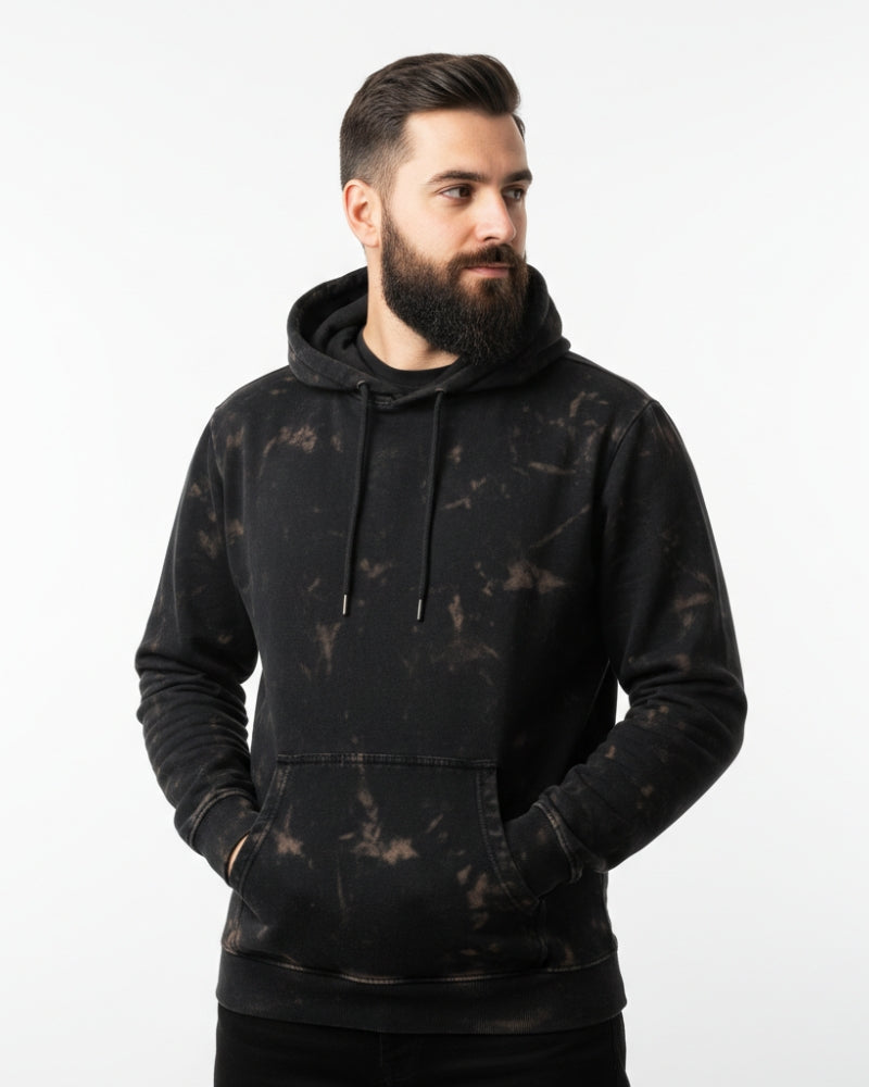 Plain Black Acid Washed Hoodie | For Man And Woman