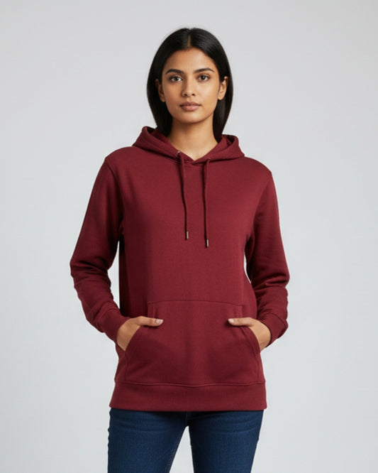 Plain Classic  Hoodie | For Man And Woman | Maroon