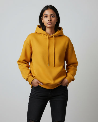 Plain Classic  Hoodie | For Man And Woman | Mustard Yellow