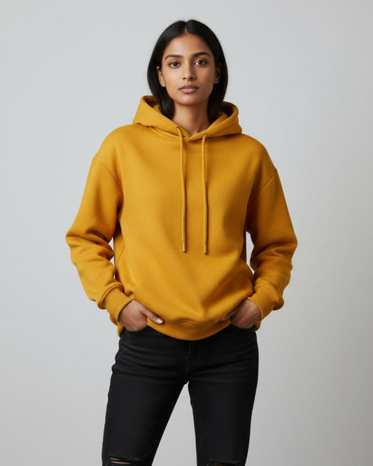 Plain Classic  Hoodie | For Man And Woman | Mustard Yellow