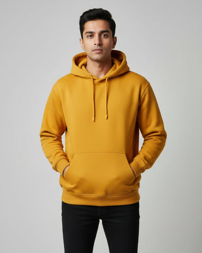 Plain Classic  Hoodie | For Man And Woman | Mustard Yellow
