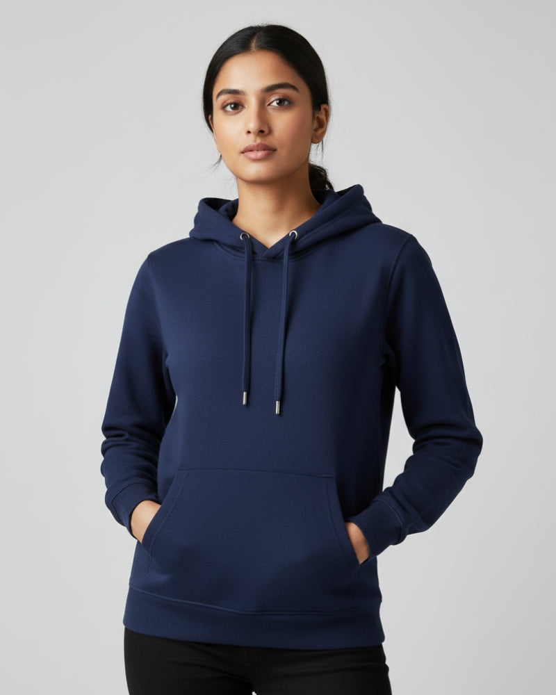 Plain Navi Blue Classic  Hoodie | For Man And Woman